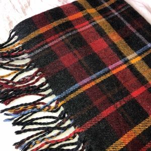 Fall Plaid Scarf- Orange, Blue, Yellow and Black